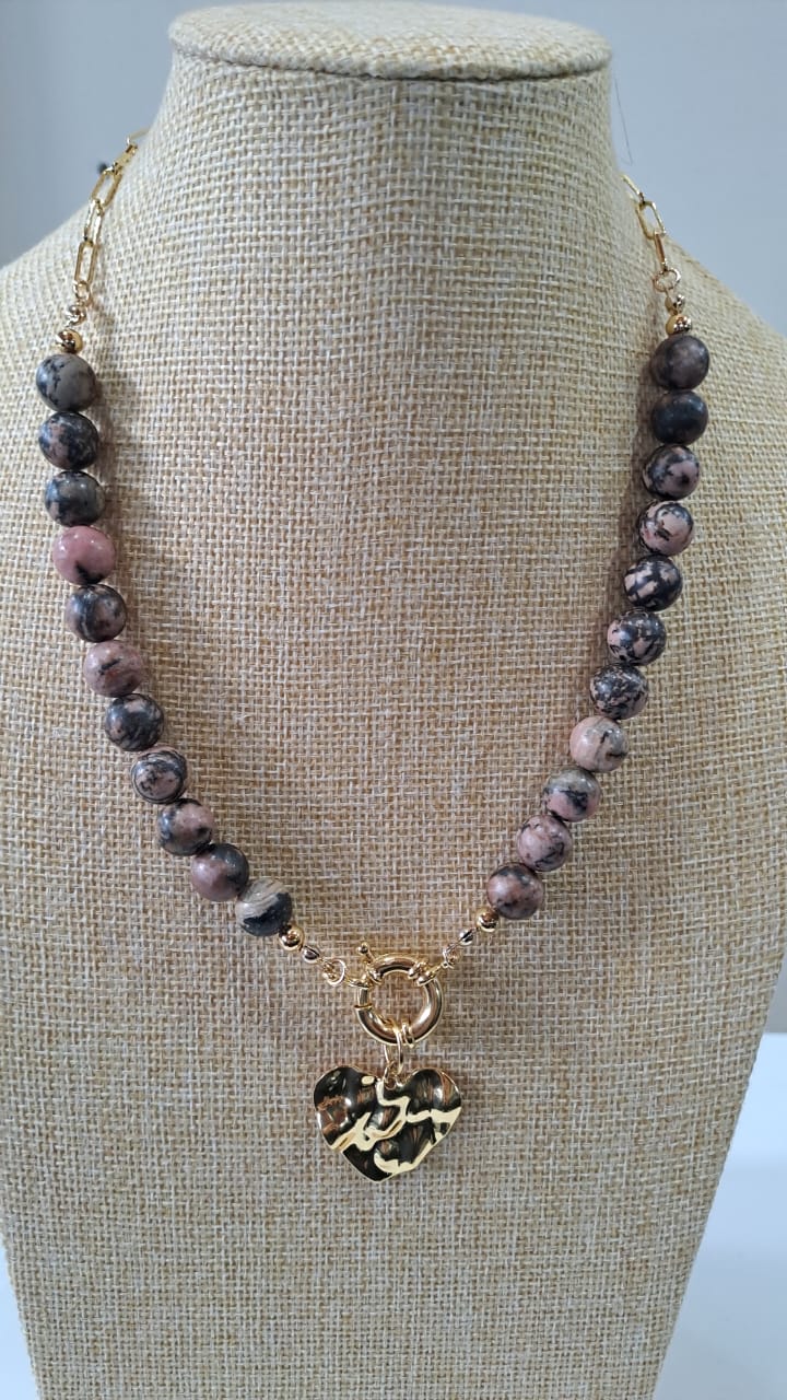 Collar Corazón Martillado (50cm)